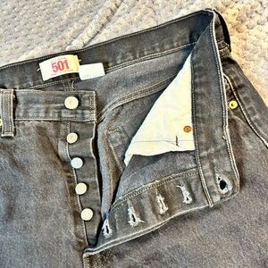 Levi's Men's Black 501 5 Button Jeans‎ 34/34
